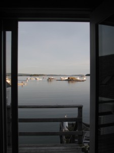 The Inn on the Harbor, in Stonington, Maine, provides a front row seat on all the action in the harbor, from lobster boats to windjammers. Hilary Nangle photo. 
