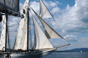 Sailing aboard the Lewis R. French during the Parade of Sail provided an excellent vantage point. Tom Nangle photo.