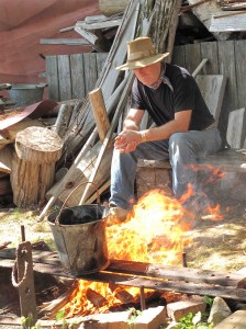 Chuck Harris, who restored and reopened the Ambejejus Boom House, a National Historic Landmark and an artifact from Maine's river-driving era. Hilary Nangle photo