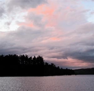 After dinner, settle in to watch the sunset over Maine's Belgrade Lakes. Hilary Nangle photo.