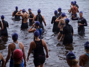 The Maine State Triathlon includes a 1k swim in Songo Pond, Bethel, Maine