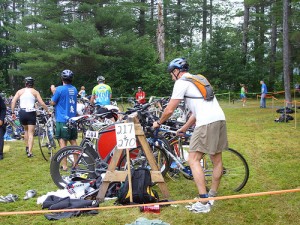 Cyclists pedal 24k as part of the Maine State Triathlon, in Bethel