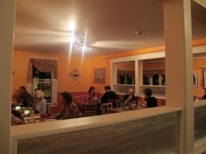 The dining areas at Eden, a vegan restaurant in Bar Harbor, Maine, are light and bright. Hilary Nangle photo. 
