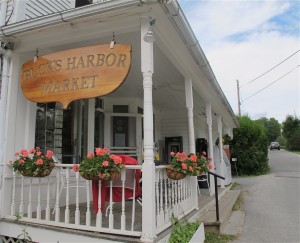 Buck's Harbor Market is a two-fer: in front is the market, out back is a restaurant serving dinner. Hilary Nangle photo.