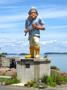 This stature was added to the waterfront of Eastport, MAine, during the a movie filming. Hilary Nangle photo. 