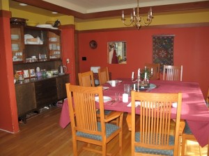 Guests swap tales over breakfast at the Crocker Pond House, Bethel, Maine. Hilary Nangle photo