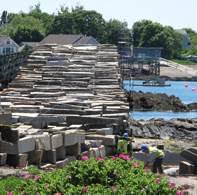 Rebuilding the Cribstone Bridge connecting Orr's Island to Bailey Island.