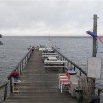 Even on a damp, foggy day, it’s easy to enjoy the views from Perry’s Lobster Shack in Surry. Hilary Nangle photo.