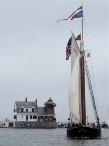 Sailing by the Rockland Breakwater Light