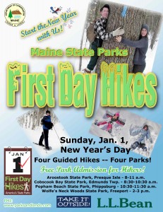 Take a free guided hike in one of Maine's state parks on New Year's Day