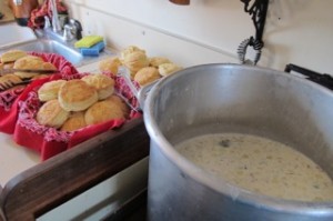 Chef William Howe's fish chowder aboard the Maine windjammer Angelique. Hilary Nangle photo