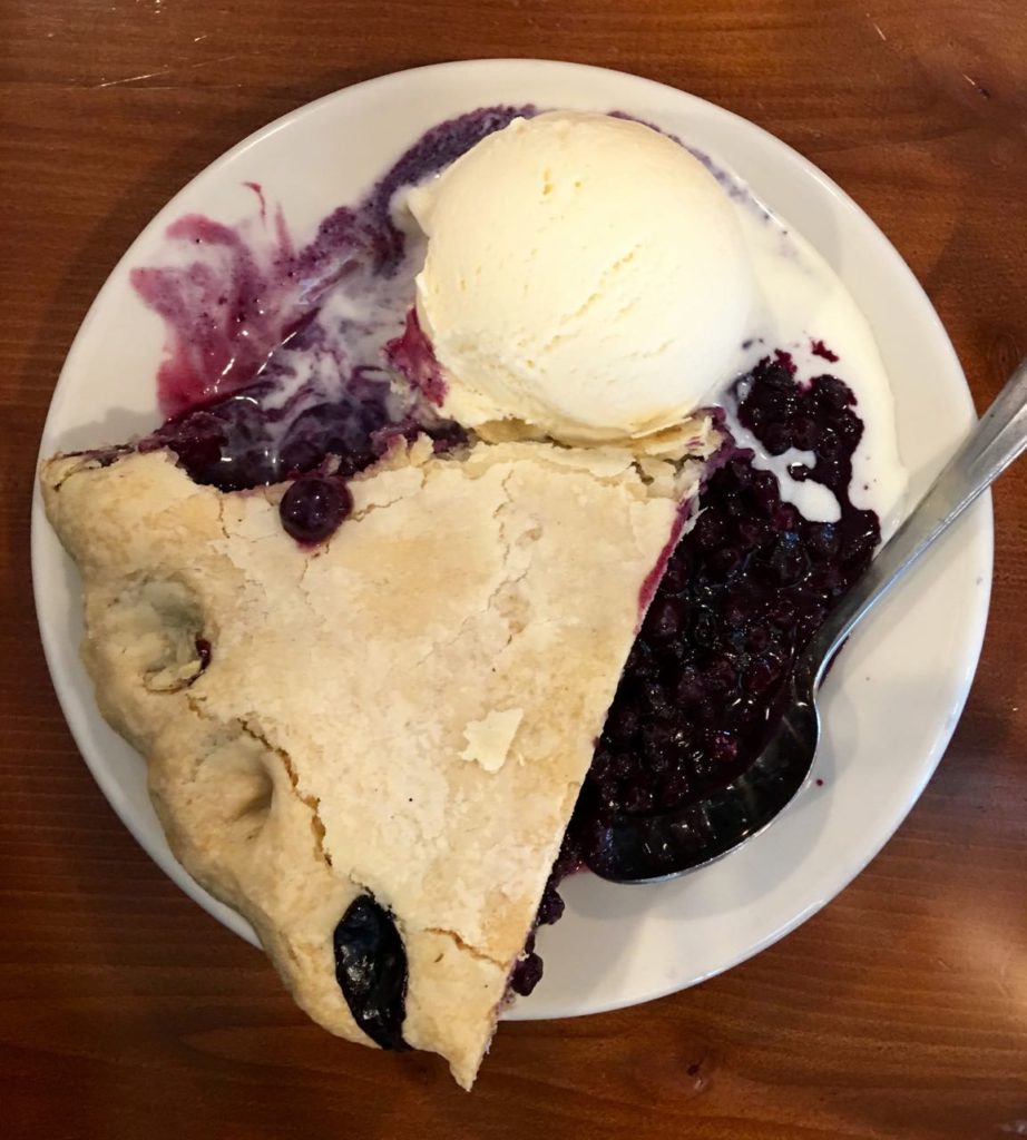 slice of blueberry pie with ice cream, at one of Maine's best food festivals
