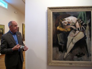 Ogunquit Museum of Art Director Ron Crusan with Sleeping Girl by Walt Kuhn. Hilary Nangle photo