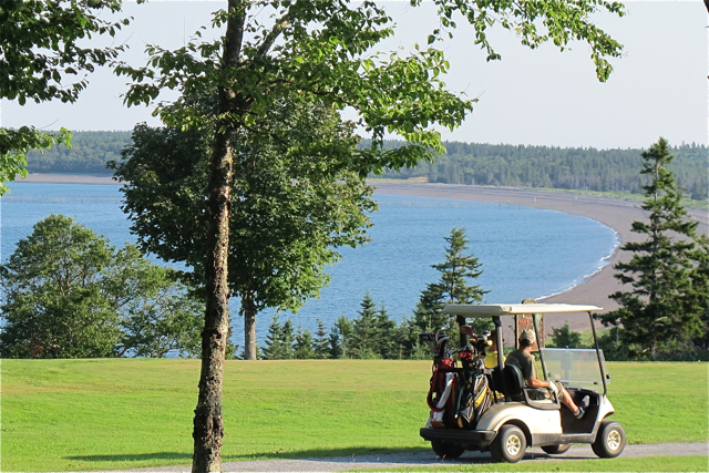 Golf and a sand beach at Herring Cove Provincial Park