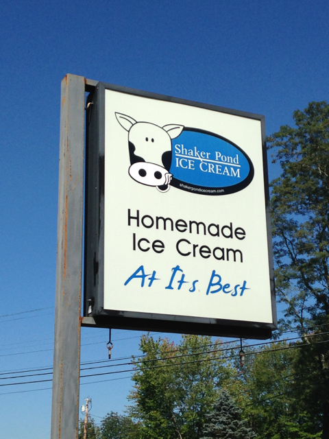 In southwestern Maine, get homemade ice cream at Shaker Pond Ice Cream in Alfred or Sanford. ©Hilary Nangle IMG_4198