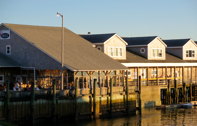 Watch yachts to and fro in Southwest Harbor from Beal's Lobster. ©Hilary Nangle