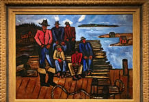 Lobster Fishermen, painted in Corea, Maine, by Marsden Hartley