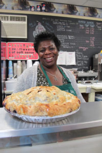 Now this is a blueberry pie! Made by Frances at the Quietside Cafe. Find Frances and her amazing blueberry pie at the Quietside Cafe in Southwest Harbor, Maine. ©Hilary Nangle