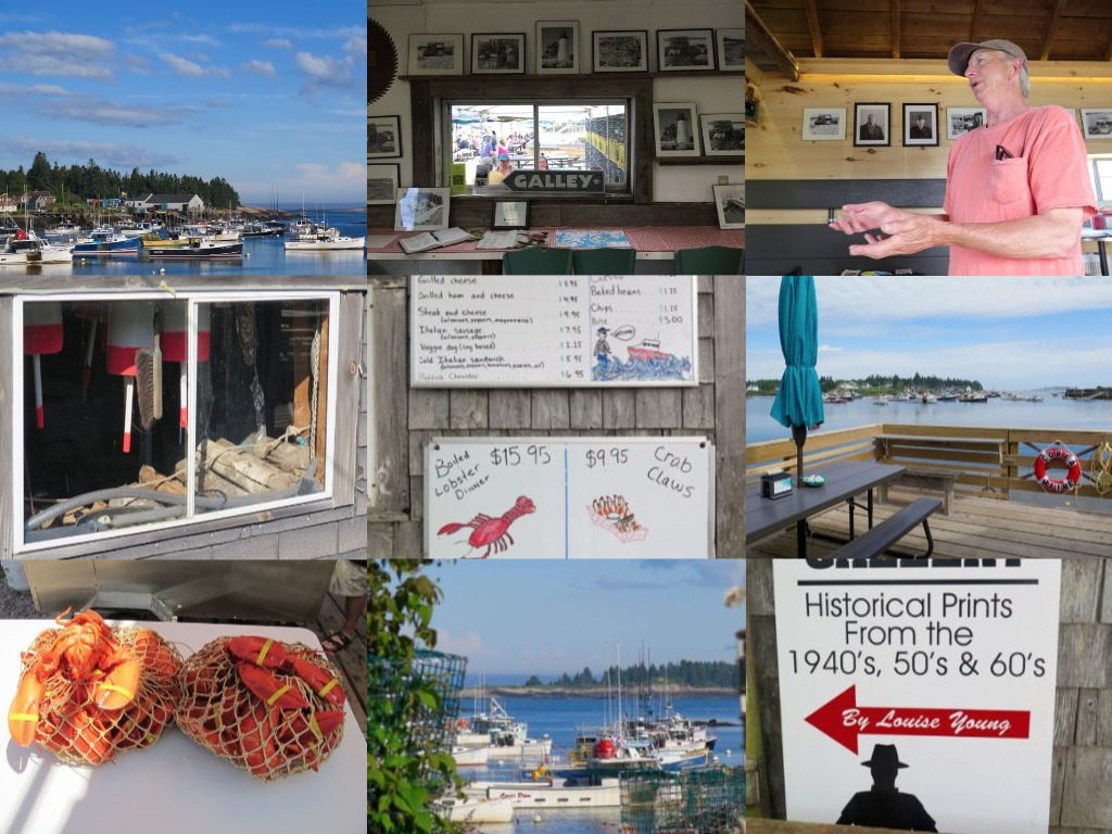 The Corea Wharf & Gallery is a triple win: Great lobster, great art, and great storytelling by owner Joe Young. @Hilary Nangle photos