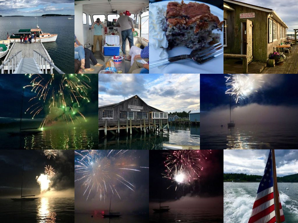 A highlight of my 2017 was watching the fireworks in Southwest Harbor, on Mount Desert Island, from a boat. ©Hilary Nangle