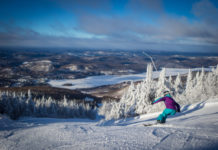 Excellent grooming makes cruising Tremblant's trails even more fun. ©Nathalie Royer/Tremblant Resort Association.