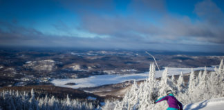 Excellent grooming makes cruising Tremblant's trails even more fun. ©Nathalie Royer/Tremblant Resort Association.