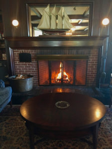 On cooler or inclement days, snag a fireside seat. ©Hilary Nangle