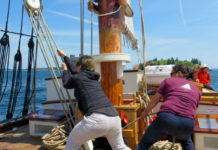 Sailing, like whitewater rafting, canoeing, hiking, and birding, are just a few examples of some great Maine summer adventures. ©Hilary Nangle