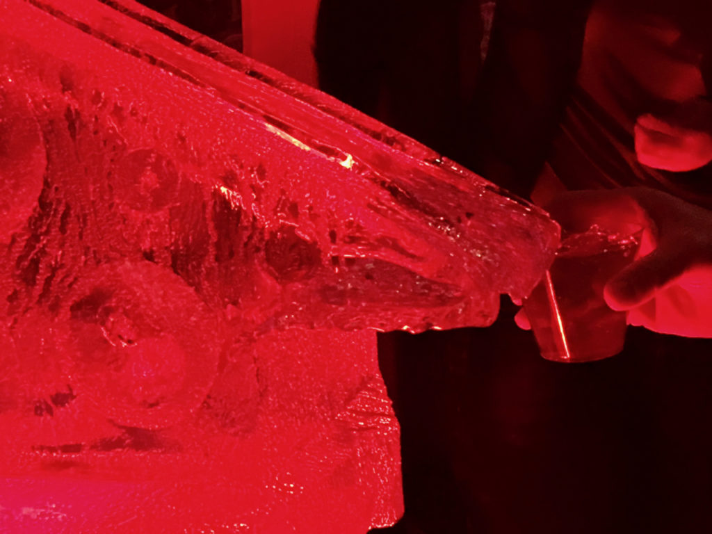 One signature event of Paint the Town Red is Frosted! A Freezing Good Time ice bar, with a drink luge. 