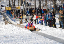 Participate in or watch the annual tobogganing championships at the Camden Snow Bowl.