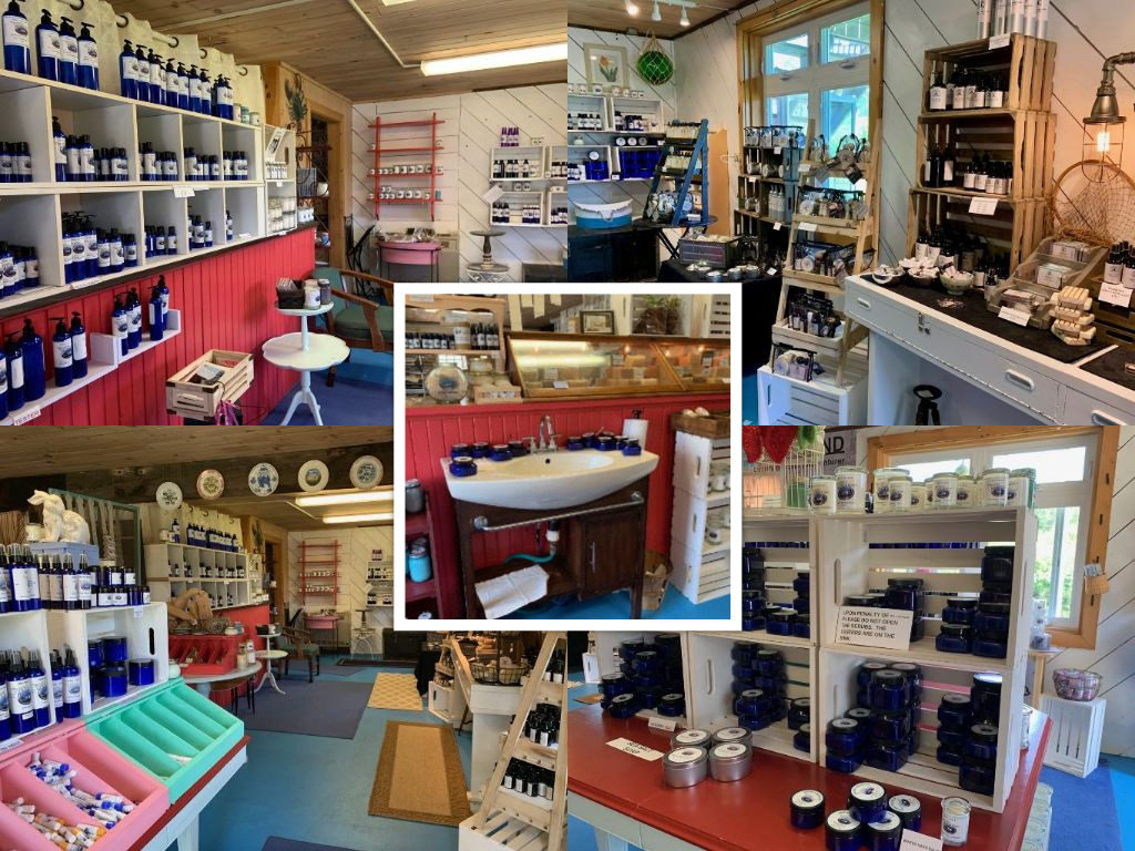 Inside Prospect Harbor Soaps' shop on the Schoodic Peninsula. 
