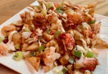 A plate of lobster wonton nachos