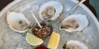 a plate of oysters